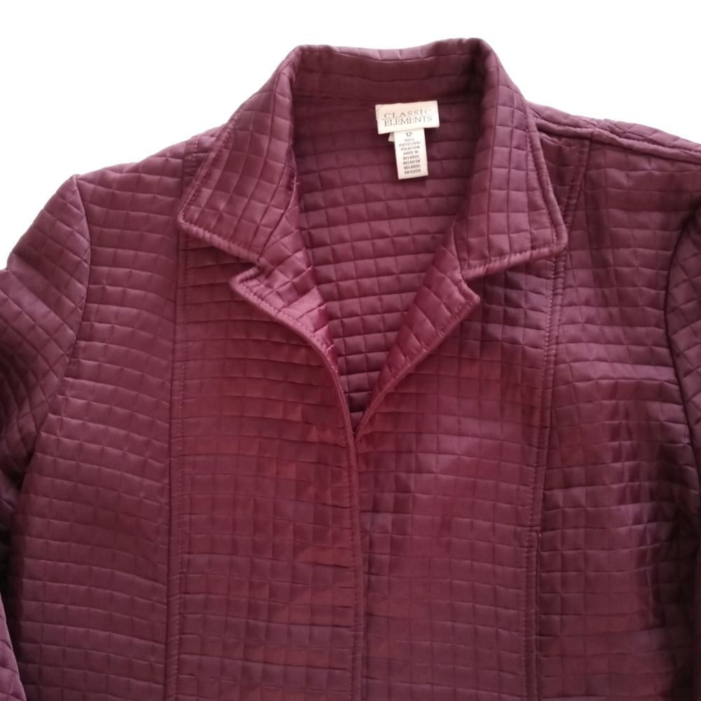Classic Elements Quilted Jacket Size 12 - image 2
